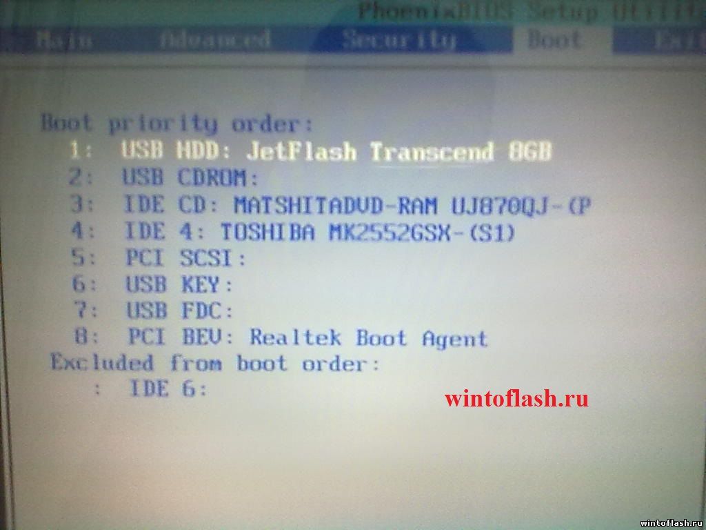 BIOS ноутбука Irbis m53aa вкладка BOOT